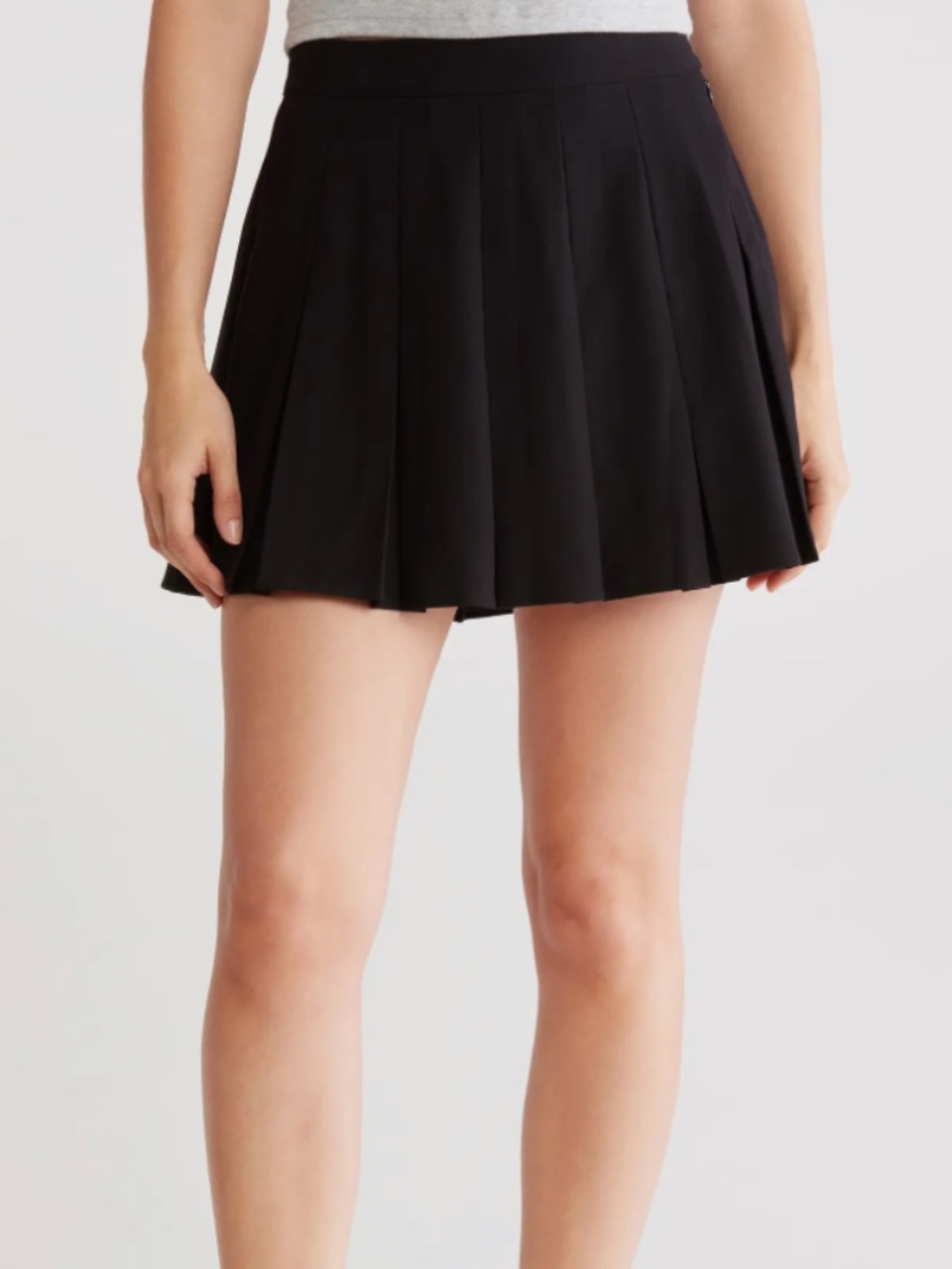 Abound Black Pleated Miniskirt